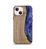 iPhone 13 mini Wood Live Edge Phone Case - Tess (Purple, 808690)