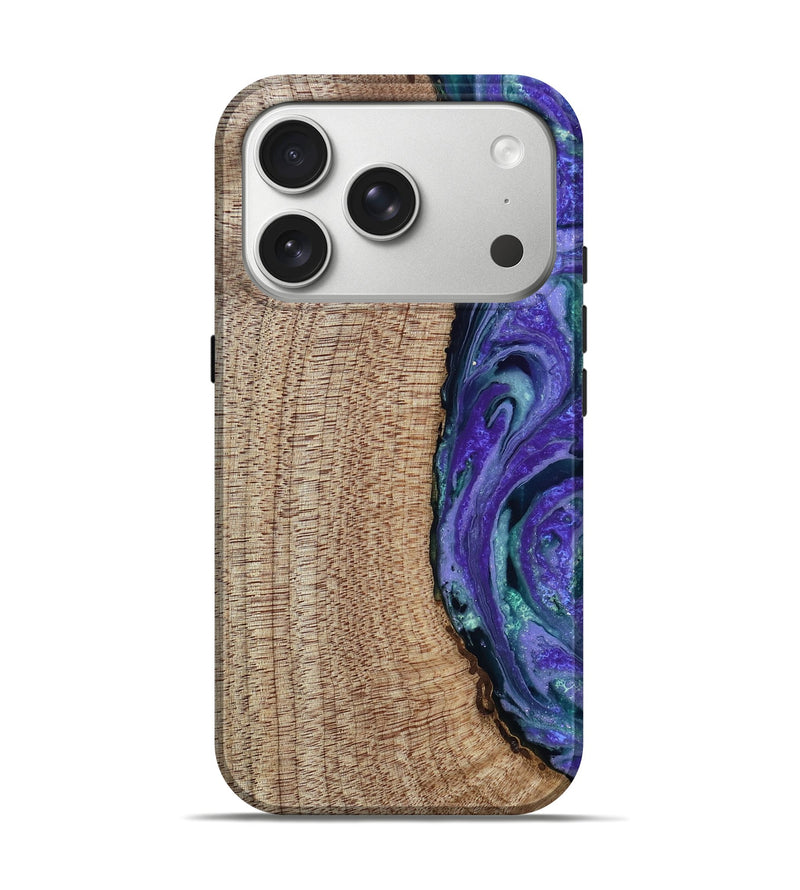 iPhone 17 Pro Wood Live Edge Phone Case - Tess (Purple, 808690)
