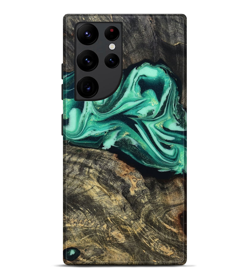 Galaxy S22 Ultra Wood Live Edge Phone Case - Emeline (Green, 808693)