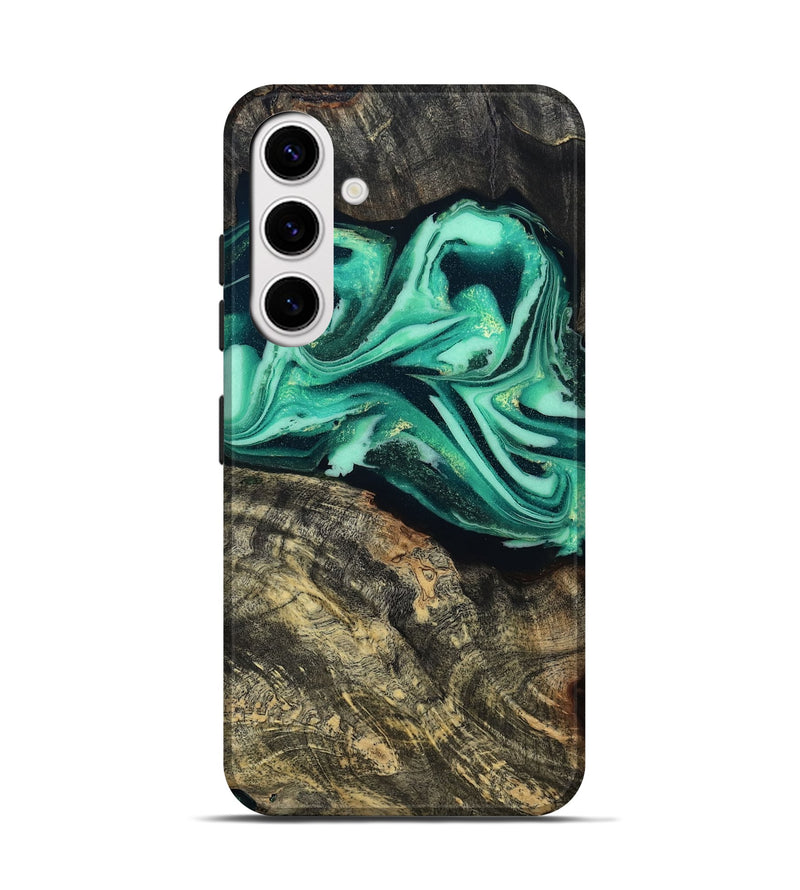 Galaxy S25 Wood Live Edge Phone Case - Emeline (Green, 808693)