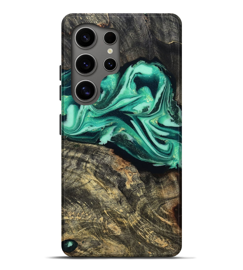 Galaxy S25 Ultra Wood Live Edge Phone Case - Emeline (Green, 808693)