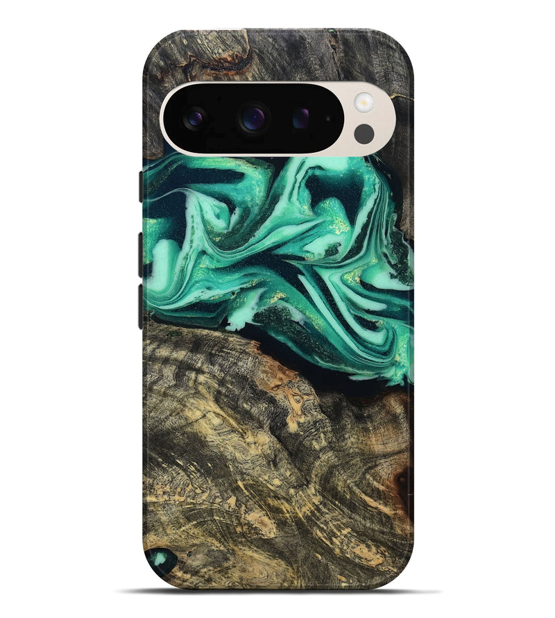 Pixel 10 Pro XL Wood Live Edge Phone Case - Emeline (Green, 808693)