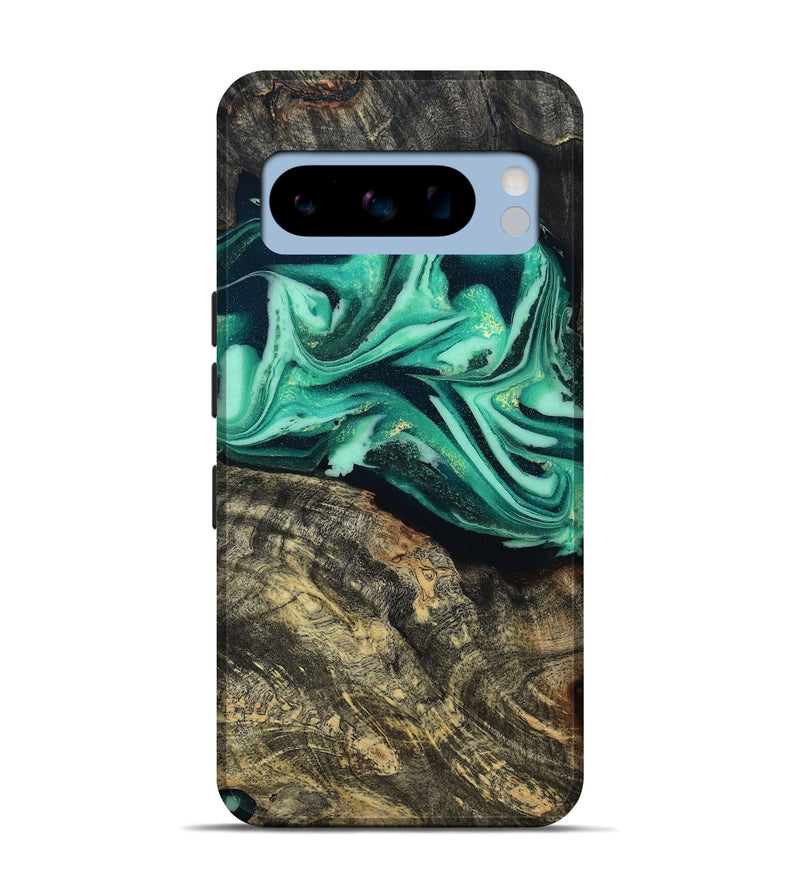 Pixel 8 Pro Wood Live Edge Phone Case - Emeline (Green, 808693)