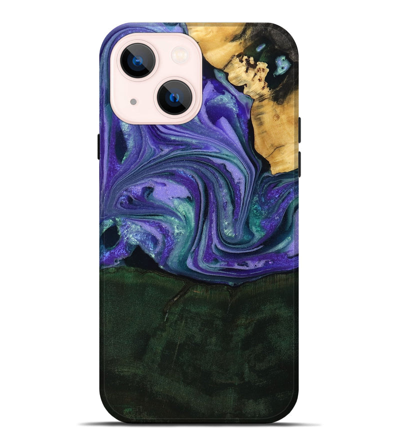 iPhone 14 Plus Wood Live Edge Phone Case - Raelynn (Purple, 808694)