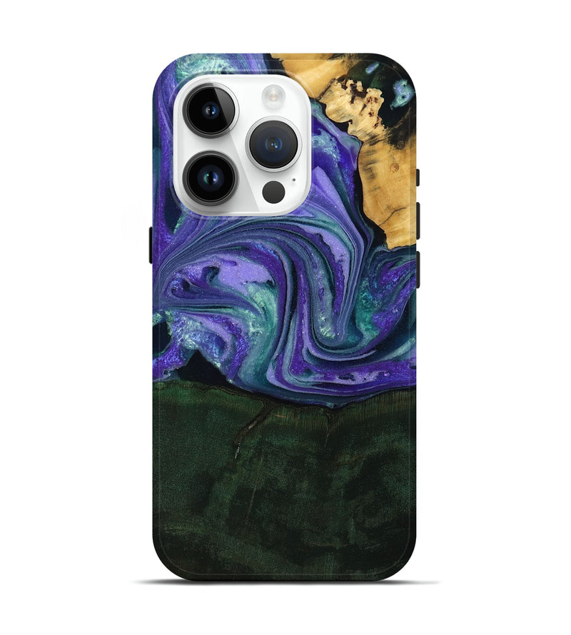 iPhone 15 Pro Wood Live Edge Phone Case - Raelynn (Purple, 808694)