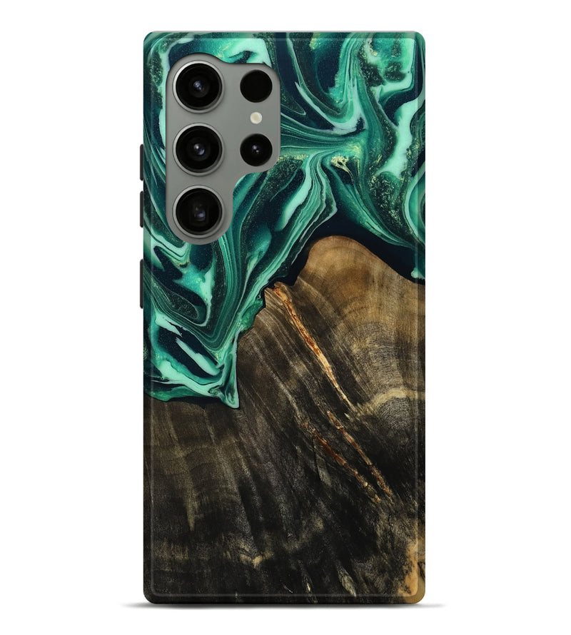 Galaxy S24 Ultra Wood Live Edge Phone Case - Solomon (Green, 808696)