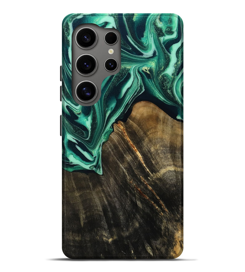 Galaxy S25 Ultra Wood Live Edge Phone Case - Solomon (Green, 808696)