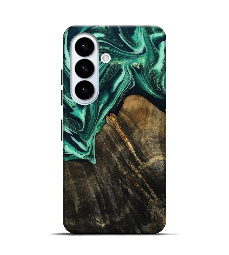 Galaxy S26 Wood Live Edge Phone Case - Solomon (Green, 808696)