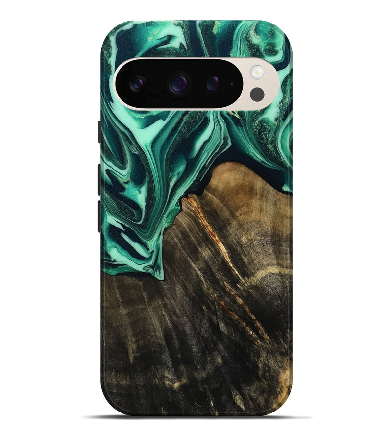 Pixel 10 Pro XL Wood Live Edge Phone Case - Solomon (Green, 808696)