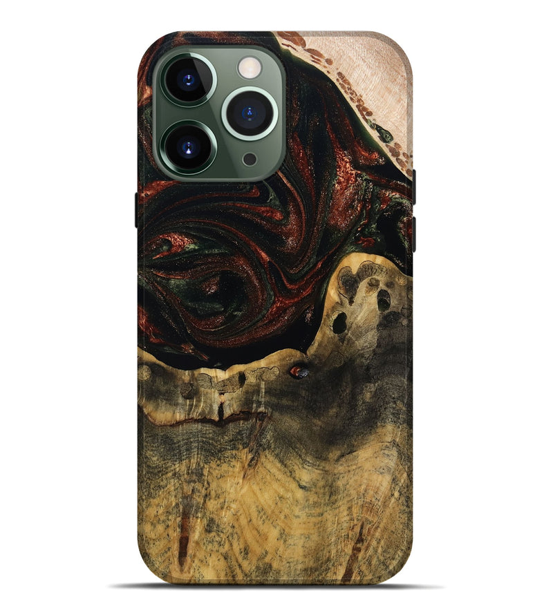 iPhone 13 Pro Max Wood Live Edge Phone Case - Aryanna (Red, 808697)