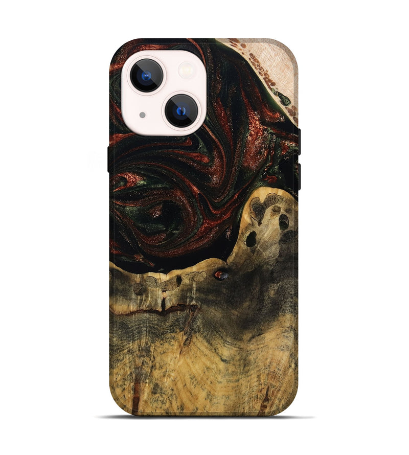 iPhone 14 Wood Live Edge Phone Case - Aryanna (Red, 808697)