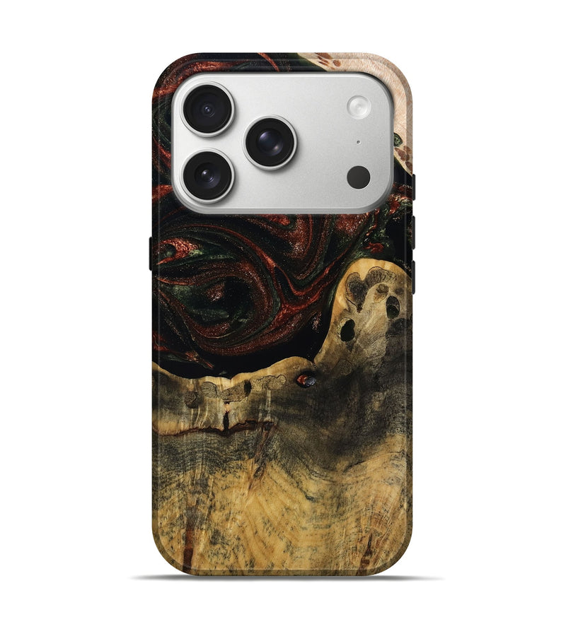 iPhone 17 Pro Wood Live Edge Phone Case - Aryanna (Red, 808697)