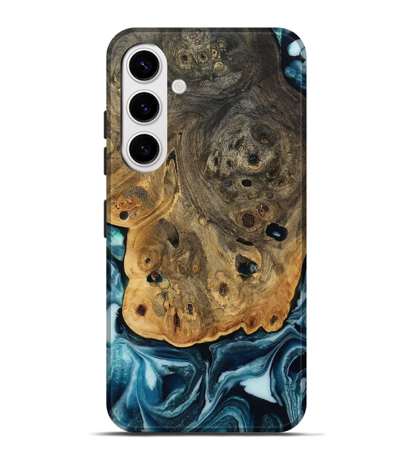 Galaxy S25 Plus Wood Live Edge Phone Case - Aaron (Blue, 808699)