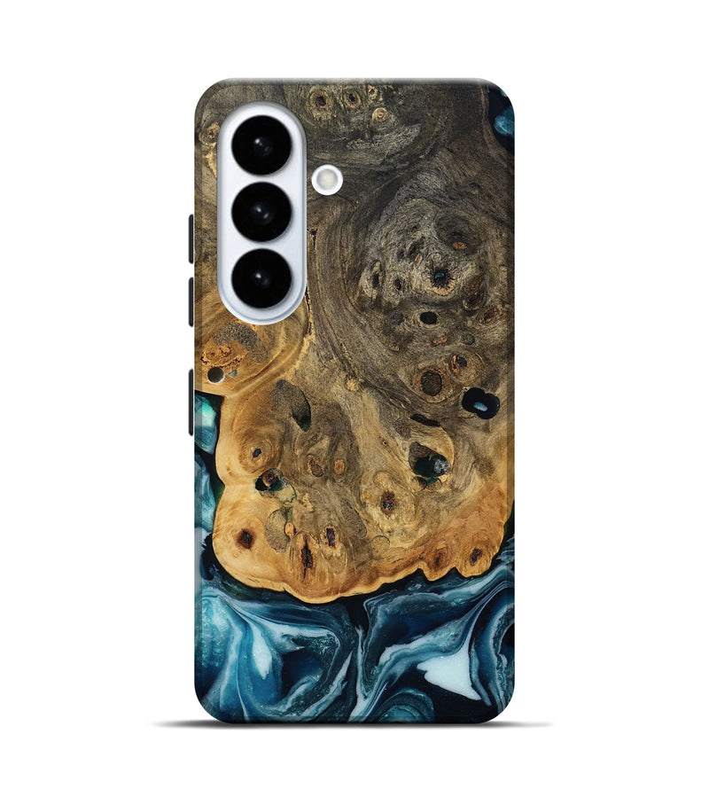 Galaxy S26 Wood Live Edge Phone Case - Aaron (Blue, 808699)