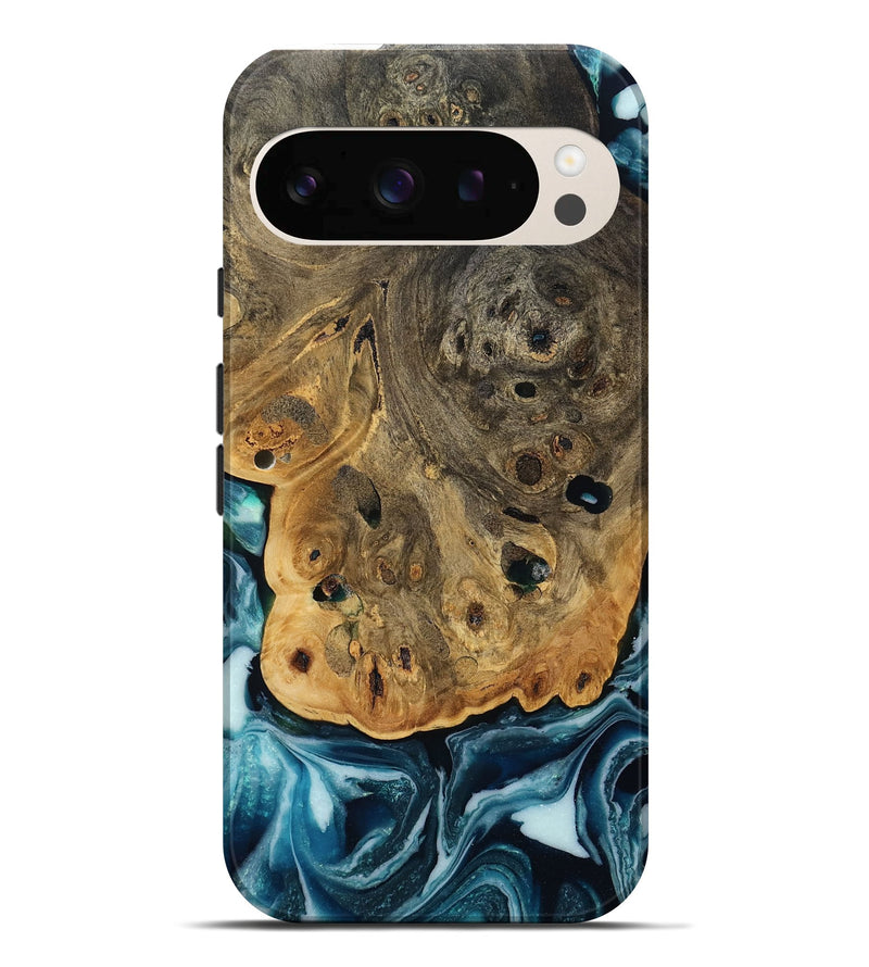 Pixel 10 Pro XL Wood Live Edge Phone Case - Aaron (Blue, 808699)