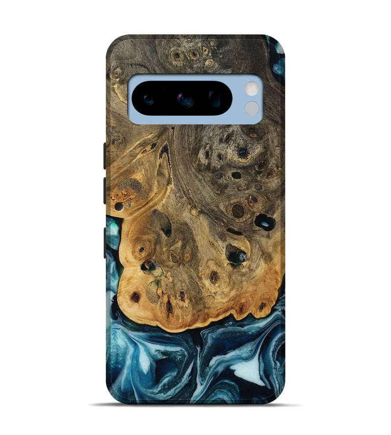 Pixel 8 Pro Wood Live Edge Phone Case - Aaron (Blue, 808699)