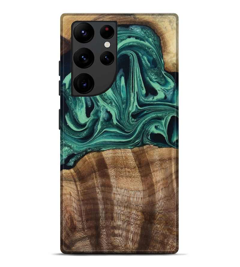 Galaxy S22 Ultra Wood Live Edge Phone Case - Desiree (Green, 808700)