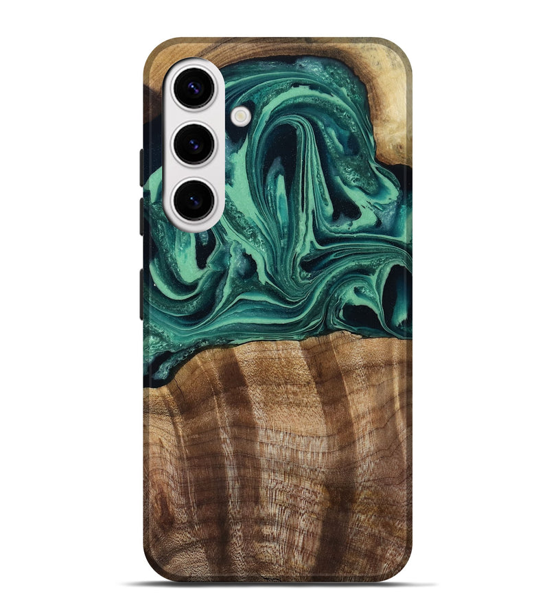 Galaxy S25 Plus Wood Live Edge Phone Case - Desiree (Green, 808700)