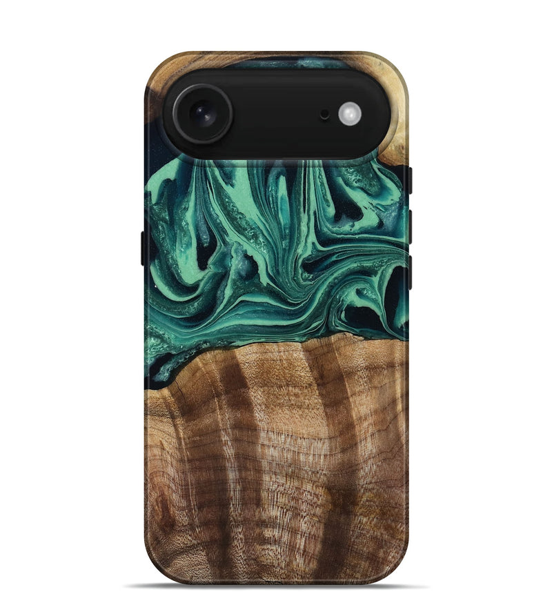 iPhone 17 Air Wood Live Edge Phone Case - Desiree (Green, 808700)