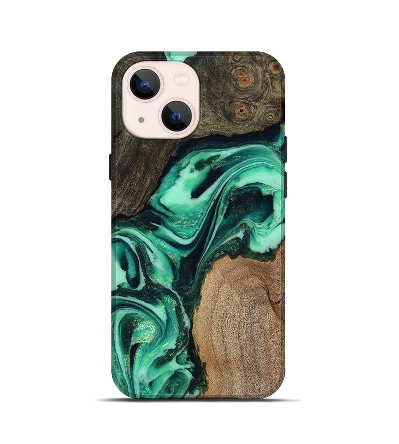 iPhone 13 mini Wood Live Edge Phone Case - Berkley (Green, 808701)