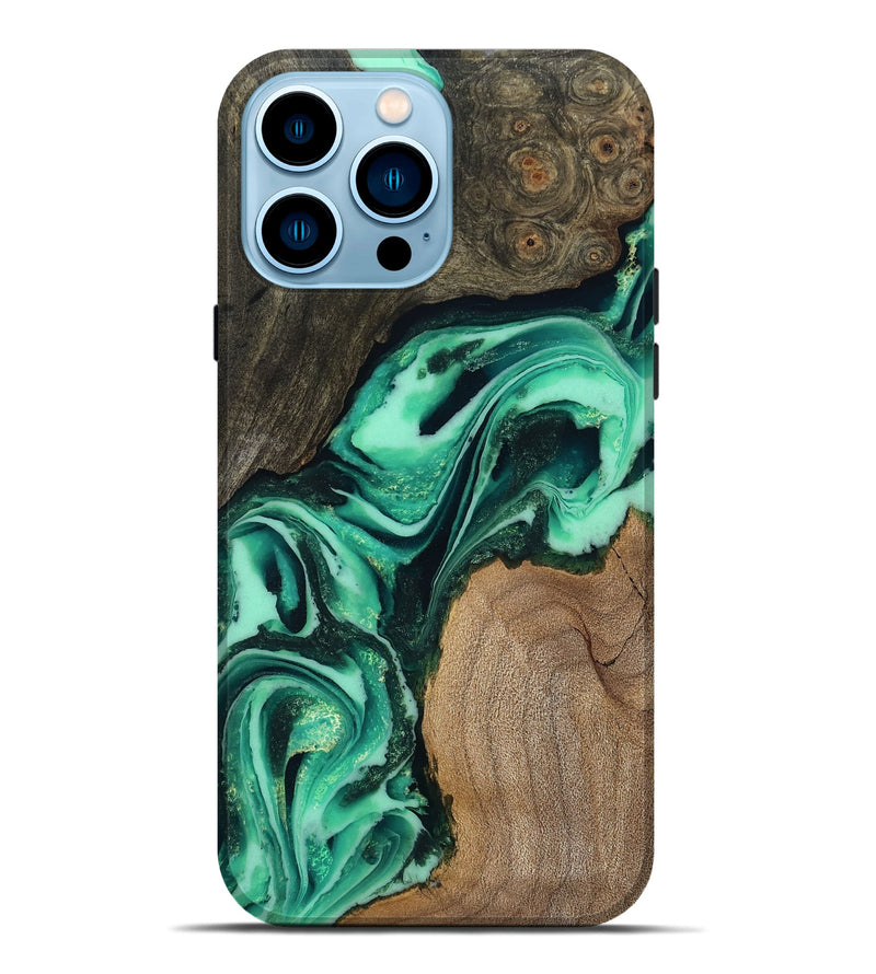 iPhone 14 Pro Max Wood Live Edge Phone Case - Berkley (Green, 808701)