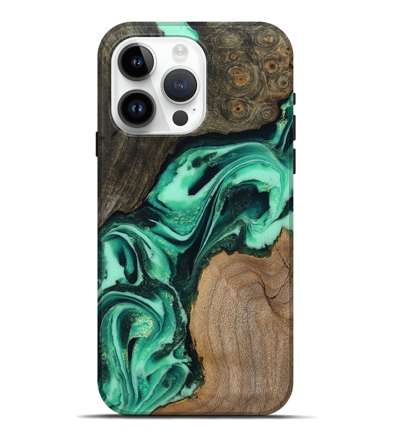 iPhone 15 Pro Max Wood Live Edge Phone Case - Berkley (Green, 808701)