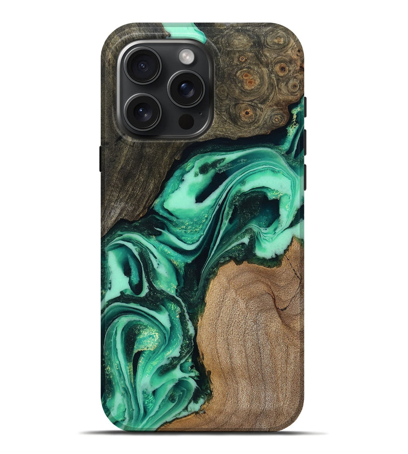 iPhone 16 Pro Max Wood Live Edge Phone Case - Berkley (Green, 808701)