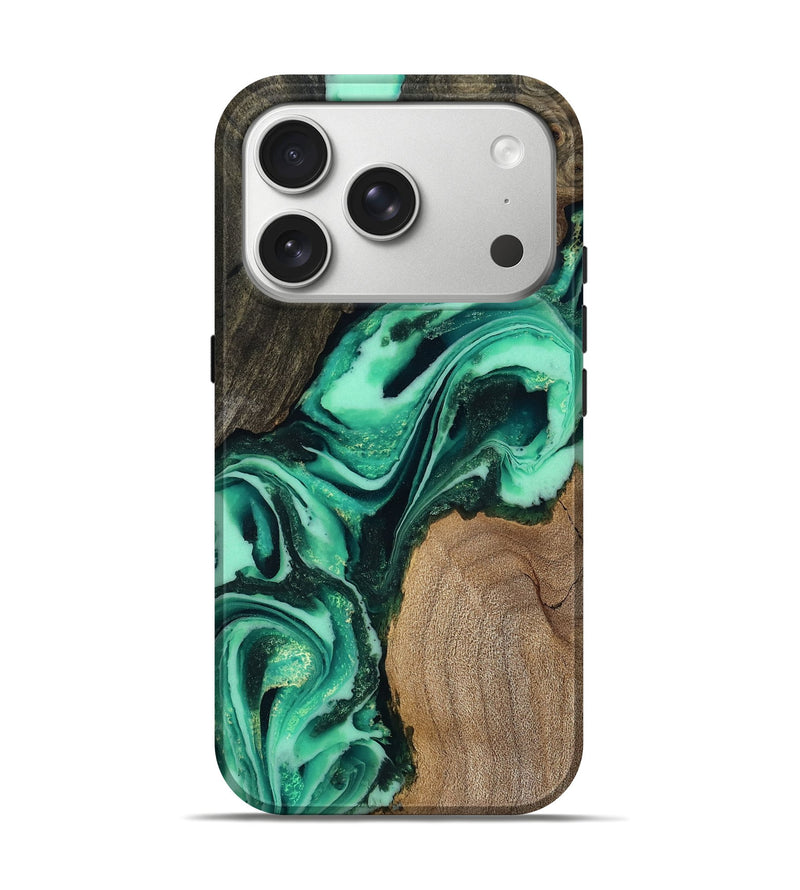iPhone 17 Pro Wood Live Edge Phone Case - Berkley (Green, 808701)