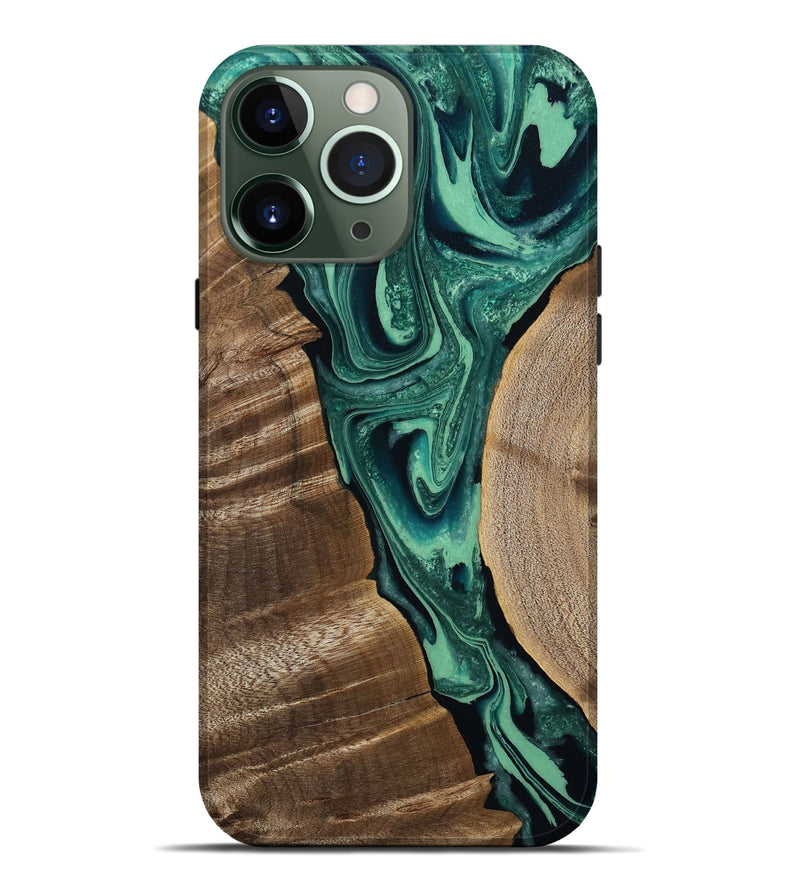 iPhone 13 Pro Max Wood Live Edge Phone Case - Garth (Green, 808702)