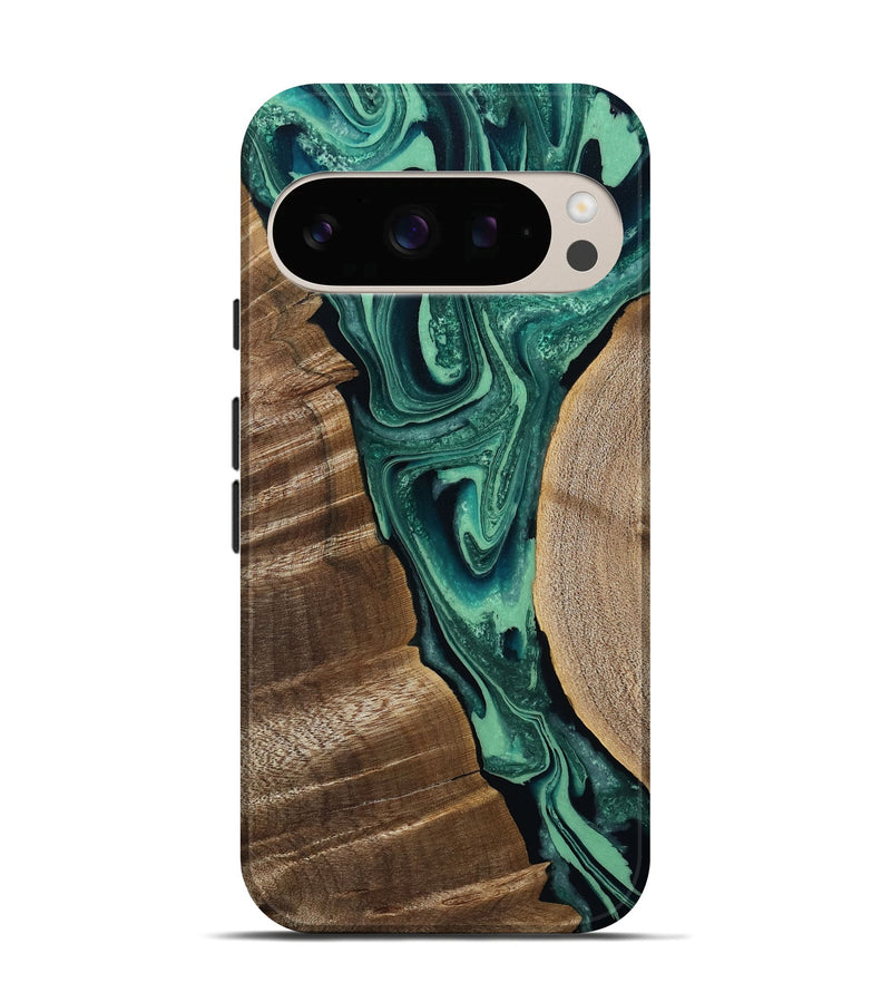 Pixel 10 Pro Wood Live Edge Phone Case - Garth (Green, 808702)