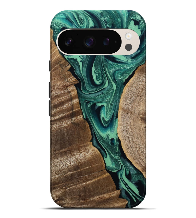 Pixel 9 Pro XL Wood Live Edge Phone Case - Garth (Green, 808702)