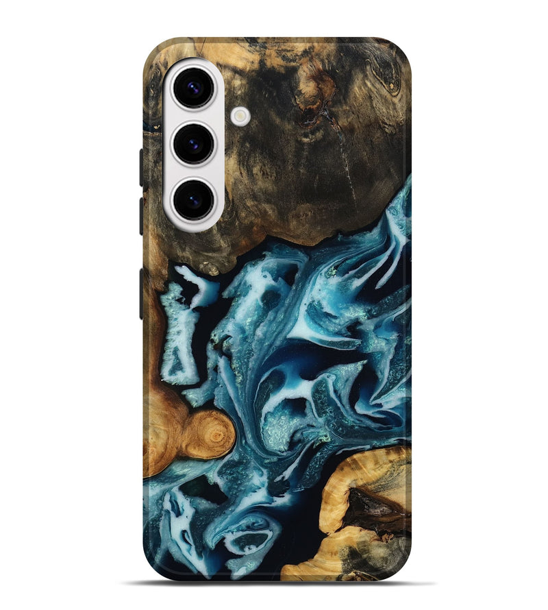 Galaxy S25 Plus Wood Live Edge Phone Case - Garrick (Blue, 808703)
