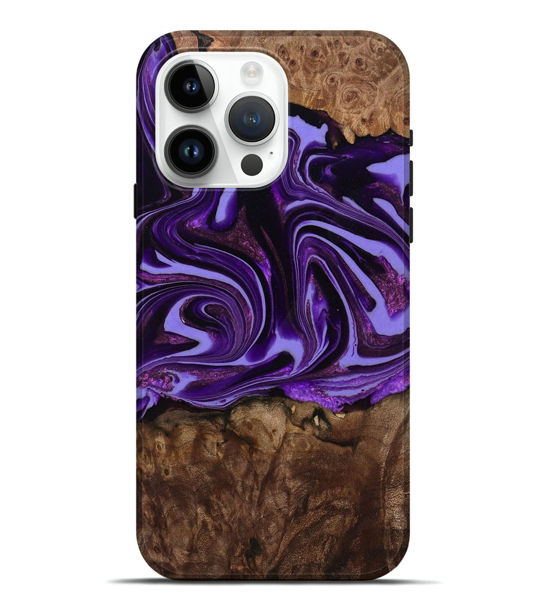 iPhone 15 Pro Max Wood Live Edge Phone Case - Brielle (Purple, 808705)