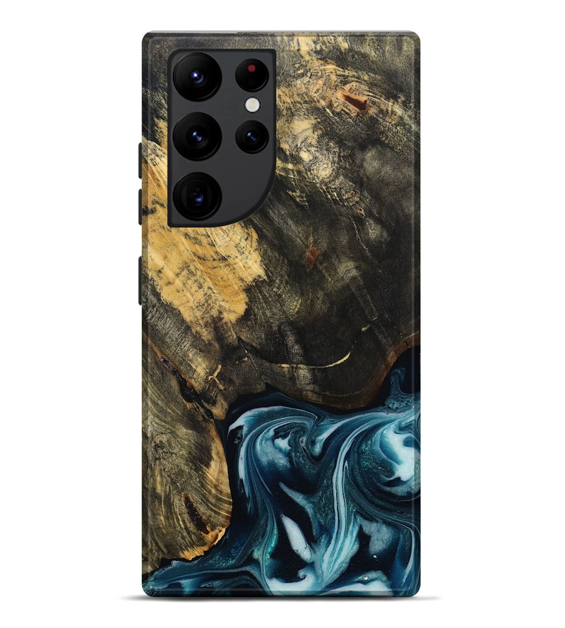 Galaxy S22 Ultra Wood Live Edge Phone Case - Raven (Blue, 808706)