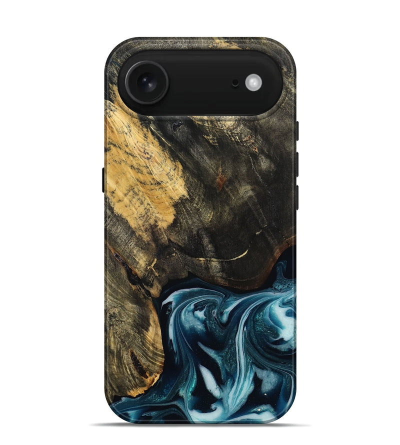 iPhone 17 Air Wood Live Edge Phone Case - Raven (Blue, 808706)