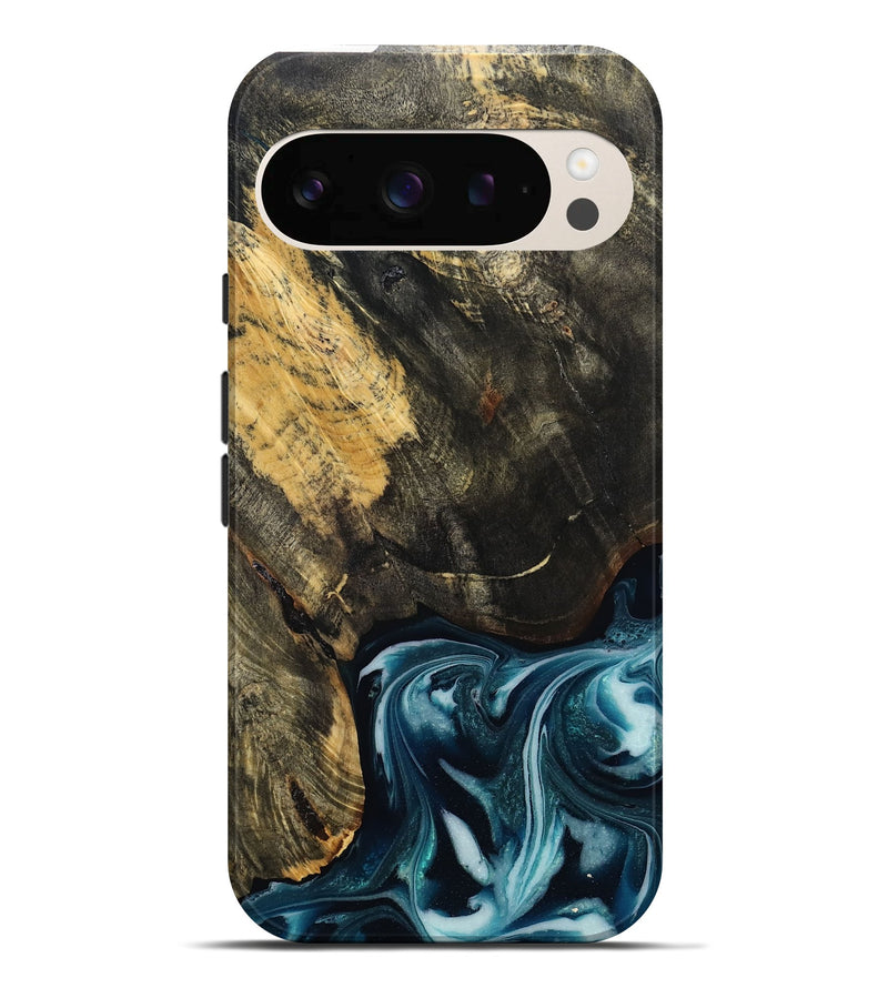 Pixel 10 Pro XL Wood Live Edge Phone Case - Raven (Blue, 808706)