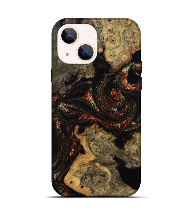 iPhone 13 Wood Live Edge Phone Case - Azalea (Red, 808707)