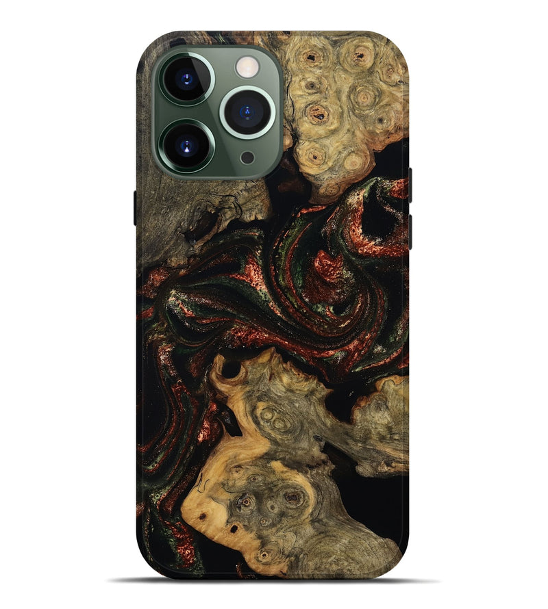 iPhone 13 Pro Max Wood Live Edge Phone Case - Azalea (Red, 808707)