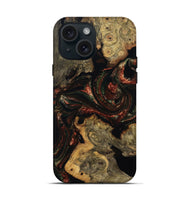 iPhone 15 Wood Live Edge Phone Case - Azalea (Red, 808707)