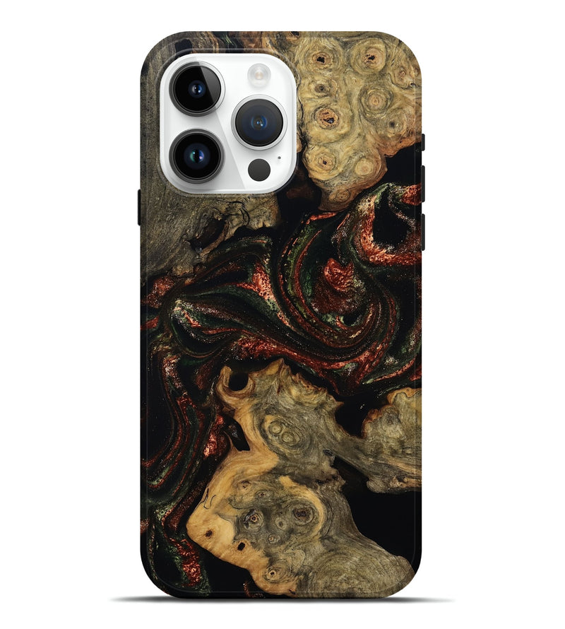 iPhone 15 Pro Max Wood Live Edge Phone Case - Azalea (Red, 808707)