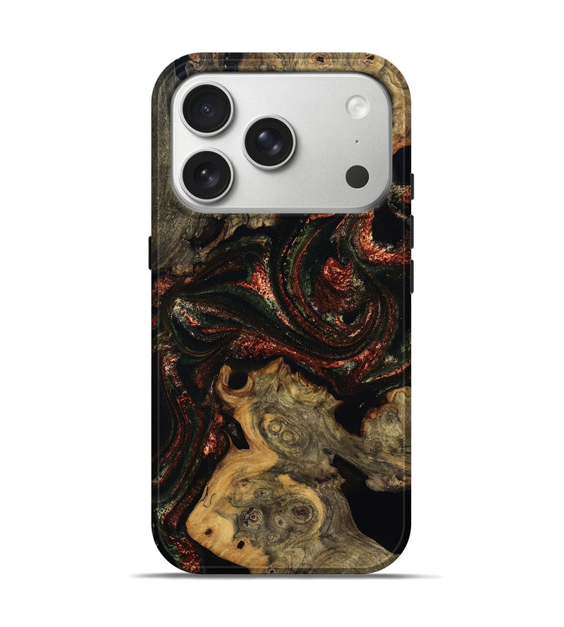 iPhone 17 Pro Wood Live Edge Phone Case - Azalea (Red, 808707)