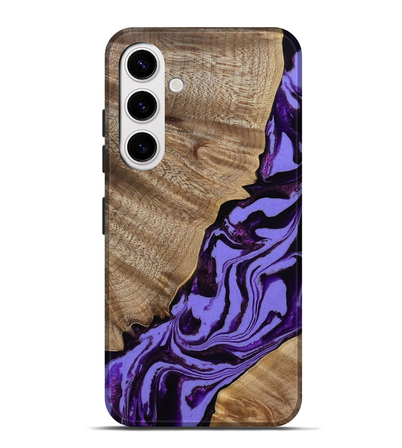 Galaxy S25 Plus Wood Live Edge Phone Case - Almon (Purple, 808709)