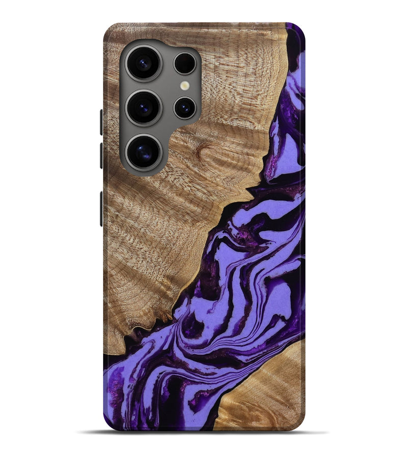 Galaxy S25 Ultra Wood Live Edge Phone Case - Almon (Purple, 808709)