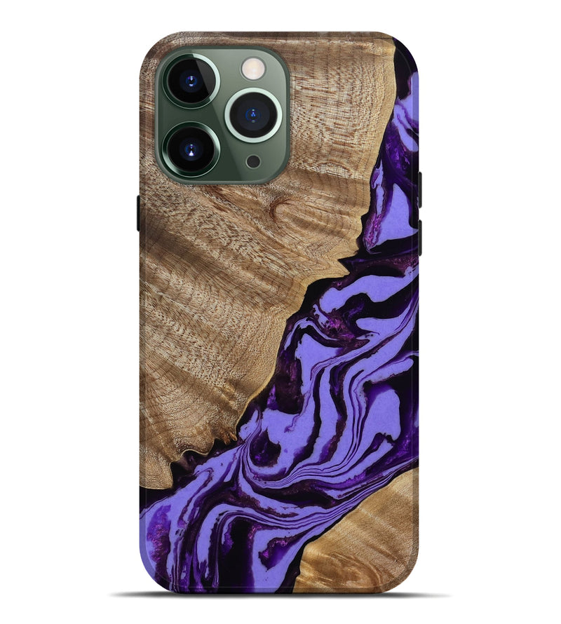 iPhone 13 Pro Max Wood Live Edge Phone Case - Almon (Purple, 808709)