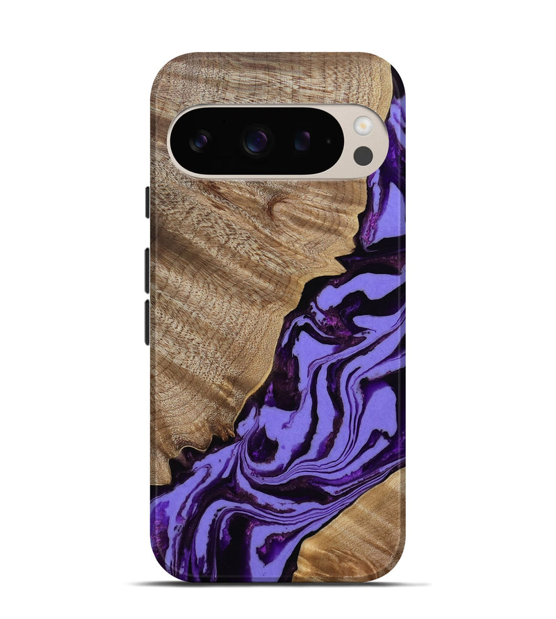 Pixel 9 Wood Live Edge Phone Case - Almon (Purple, 808709)