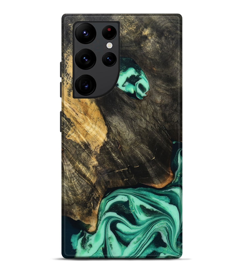 Galaxy S22 Ultra Wood Live Edge Phone Case - Aleyna (Green, 808710)