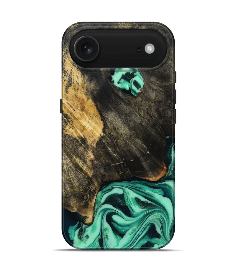 iPhone 17 Air Wood Live Edge Phone Case - Aleyna (Green, 808710)