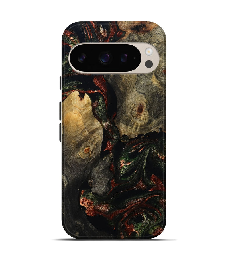 Pixel 9 Pro Wood Live Edge Phone Case - Alayah (Red, 808711)