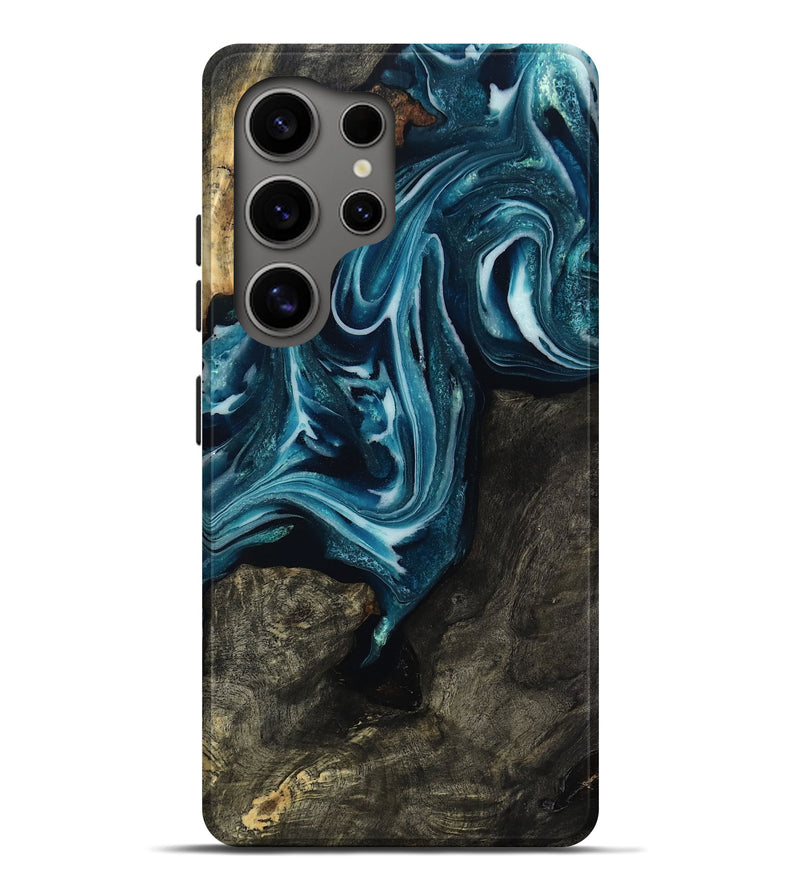 Galaxy S25 Ultra Wood Live Edge Phone Case - Elmore (Blue, 808713)