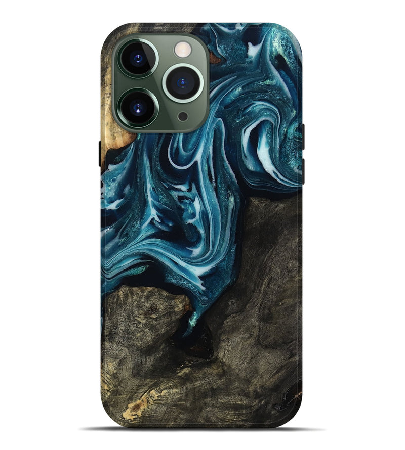 iPhone 13 Pro Max Wood Live Edge Phone Case - Elmore (Blue, 808713)